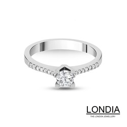 0.35 ct Side Diamond Engagement Ring / Valentine's Day Gift 1115913 - 