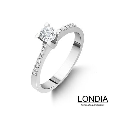0.30 ct Londia Natural Diamond Side Engagement Ring / 1115913 - 1