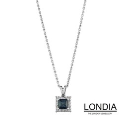 0.36 ct Princess Cut Sapphire and 0.06 ct Diamond Necklace 1118836 - 1