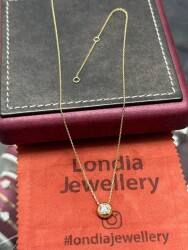 Londia Solitär Halskette / (0,37 Karat) Diamant Halskette 1134212 - 