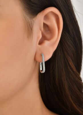 0.37 ct Paperclip Diamond Hoop Earrings 1124771 - 2