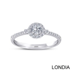0.40 ct Londia Mira Diamond Halo Engagement Ring / 1126257 - 
