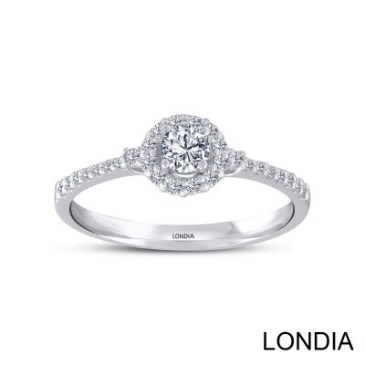 0.40 ct Londia Mira Diamond Halo Engagement Ring / 1126257 - 1