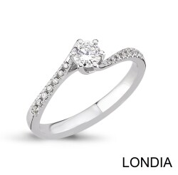 0.40 ct Londia Natural Side Diamond Engagement Ring / F Color GIA Certificated / 1131964 - 5