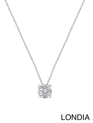 0.40 ct Londia Natural Diamond Magic Cluster Necklace / F Rare White / 1138360 - 1