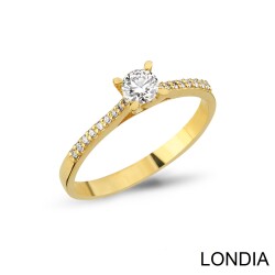 0.30 ct Londia Natural Side Diamond Engagement Ring / F Color /1129847 - 