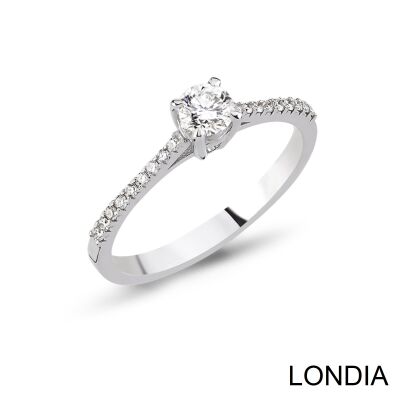 0.40 ct Londia Natural Side Diamond Engagement Ring / Gia Certificated / 1130543 - 1