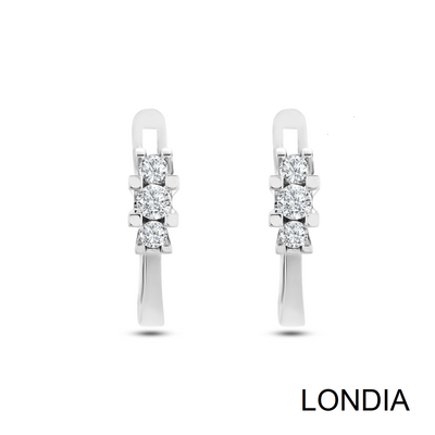 0.40 ct Three Stone Diamond Huggies Earrings 1125363 - 3