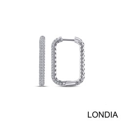 0.42 ct Paperclip Diamond Hoop Earring / 1126907 - 