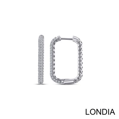 0.42 ct Paperclip Diamond Hoop Earring / 1126907 - 1