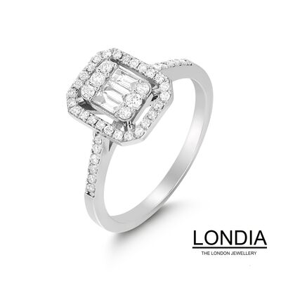 0.44 ct Diamond Baguette Engagement Ring / 1113130 - 2