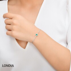 0.45 ct Emerald and 0.42 ct Diamond Bracelet / 1119495 - 2