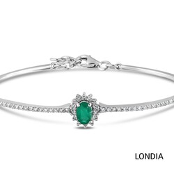 0.45 ct Emerald and 0.42 ct Diamond Bracelet / 1119495 - 3