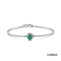 0.45 ct Emerald and 0.42 ct Diamond Bracelet / 1119495 - 4
