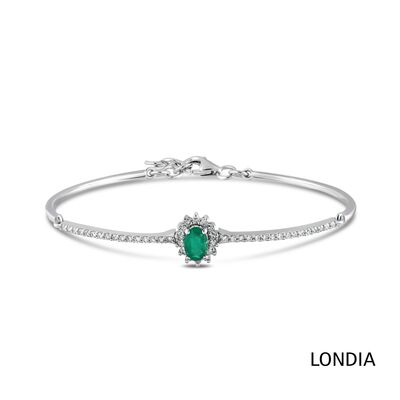 0.45 ct Emerald and 0.42 ct Diamond Bracelet / 1119495 - 4