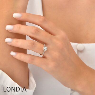 0.40 ct Londia Natural Diamond Halo Engagement Ring / 1124724 - 3