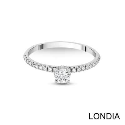 0.50 ct Londia Natural Side Diamond Engagement Ring / Valentine's Day Gift / 1113413 - 1