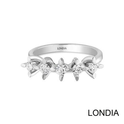 0.50 ct Londia Diamond 5 Stone Wedding Ring / 1116559 - 2