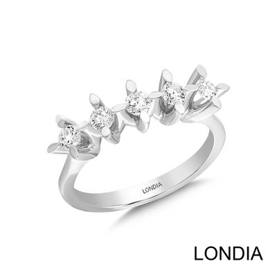 0.50 ct Londia Diamond 5 Stone Wedding Ring / 1116559 - 1