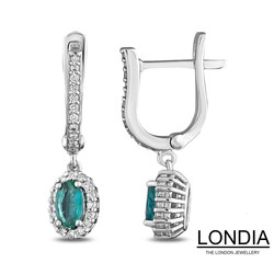0.50 ct Emerald and 0.20 ct Diamond Earrings - 