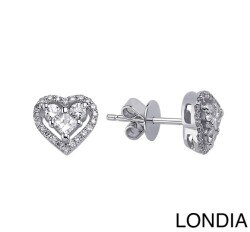0.50 ct Londia Natural Diamond Heart Earring / Unique Princess and Round Cut Diamond Earring / 1137335 - 
