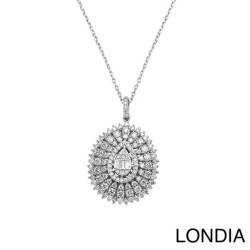 0.50 ct Londia Special Design Natural Diamond Necklace / F Rare White / 1136506 - 