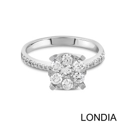 0.50 ct. Natural Diamond / F Rare White / Londia Magic Engagement Ring / Promise Ring - 