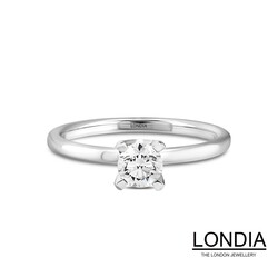 0.50 ct. Natural Diamond Minimalist Engagement Ring / F Rare White / GIA Certified / 1114037 - 