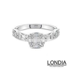 0.52 ct Baguette Engagement Ring / Brillant Diamond Gold Ring / 1124292 - 