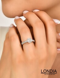 0.52 ct Baguette Engagement Ring / Brillant Diamond Gold Ring / 1124292 - 3