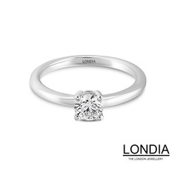 0.54 ct Natural Diamond Minimalist Engagement Ring / F Rare White / 1115448 - 