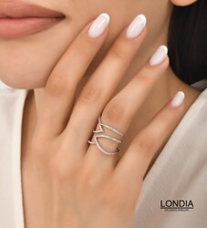 0.57 ct Diamond Double Band Fashion Ring / 1122172 - 3