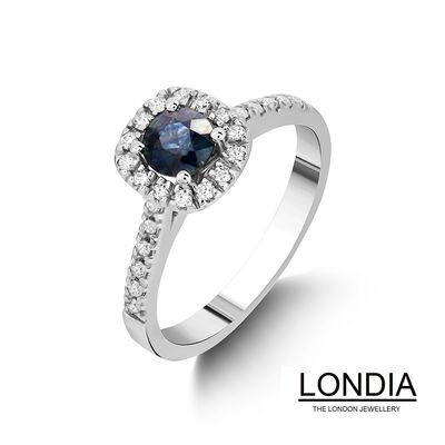 0.57 ct Sapphire and 0.24 ct Diamond Engagement Ring /1114050 - 2