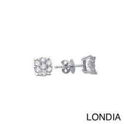 0.60 ct Londia Natural Diamond Magic Cluster Earring / F Rare White / 1138356 - 1
