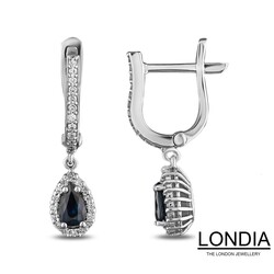 0.60 ct Sapphire and 0.22 ct Diamond Earrings - 