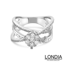 0.62 ct. Diamond Lines Engagement Ring - 