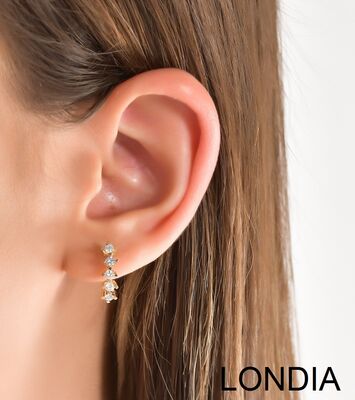 0.62 ct Five Stone Diamond Hoop Earrings 1121929 - 2