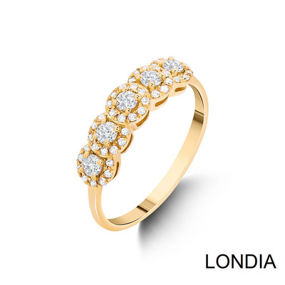 0.60 ct Londia Diamond 5 Stone Wedding Ring / 1116193 - 2