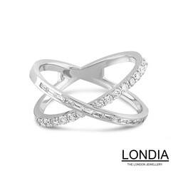0.64 ct. Diamond Double Band Fashion Engagement Ring - 