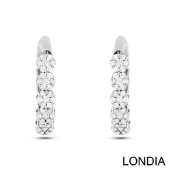 0.64 ct Floral Design Hoop Diamond Earrings 1125422 - 3