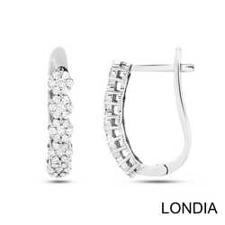 0.64 ct Floral Design Hoop Diamond Earrings 1125422 - 