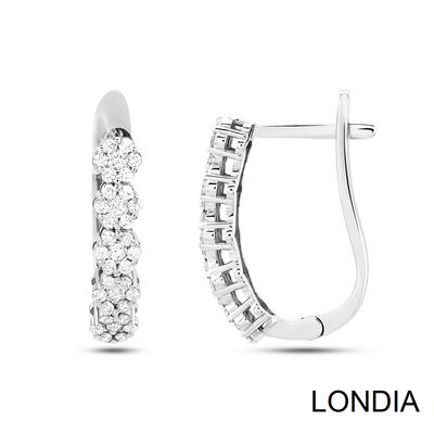 0.64 ct Floral Design Hoop Diamond Earrings 1125422 - 1