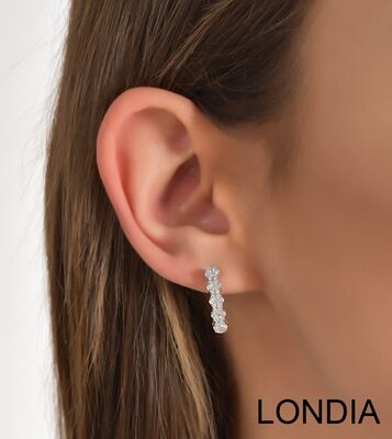 0.64 ct Floral Design Hoop Diamond Earrings 1125422 - 2