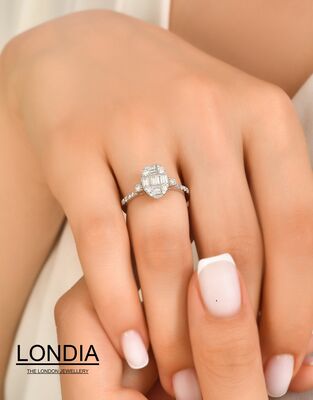 0.66 ct Baguette Engagement Ring / Brillant Diamond Gold Ring / 1124339 - 3