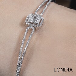 0.69 ct Diamond Bracelet / Baguette Diamond Bracelet / 14K Gold Bracelet / Anniversary Gift / 1123164 - 2