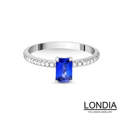 0.69 ct Sapphire and 0.44 ct Diamond Engagement Rings - 