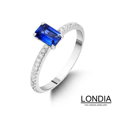 0.69 ct Sapphire and 0.44 ct Diamond Engagement Ring / 1113405 - 2