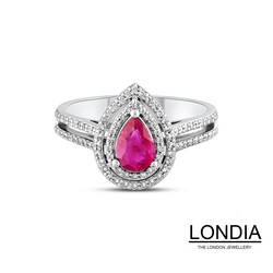 0.69ct Ruby and 0.33 ct Diamond Engagement Rings - 