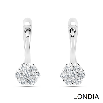 0.70 ct Floral Design Hoop Diamond Earrings 1125692 - 3