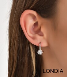 0.70 ct Floral Design Hoop Diamond Earrings 1125692 - 2